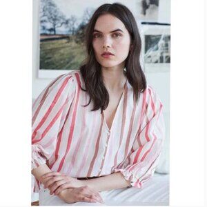 Velvet by Graham & Spencer Anthropologie Whitley Ombre Striped Blouse XS JB